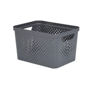 Carrefour home panier de rangement gris 16l