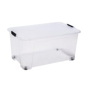 Carrefour home boite de rangement transparent à roue XXL