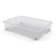 Carrefour home boîte de rangement dessous de lit transparente 50l