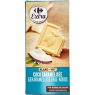 Carrefour extra chocolat blanc coco caramélisée 200g