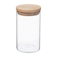 Bocal en verre 1L avec couvercle en bois