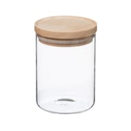 Bocal en verre 0.6 L avec couvercle en bois