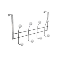 Patère 8 têtes métal noir+blanc 38x21 cm