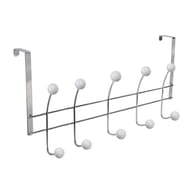 Patère 10  têtes métal noir+blanc 46x20 cm