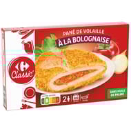 Carrefour panés de dinde et poulet façon bolognaise x2 200g