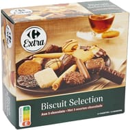 Carrefour extra assortiment de biscuits 14 variétés 3 chocolats 750g