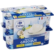 Carrefour Extra yaourt à la grecque citron coco vanille 12x125g