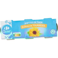 Carrefour classic' mettes de thon à l'huile de tournesol lot de 3 - 156g