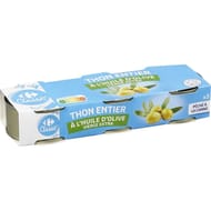 Carrefour classic' thon entier à l'huile d'olive vierge extra 3x52g
