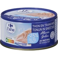 Carrefour extra thon en tranches albacore au naturel 140g