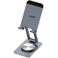 Apm support smartphone bureau, pliable, 360°, aluminium, gris fon