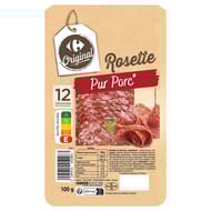 Carrefour original rosette pur porc 12 tranches 100g