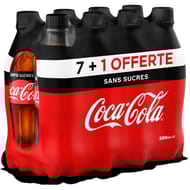 Coca-Cola zéro 8x50cl 7+1 bouteille offerte