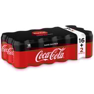 Coca cola zéro boite 33clx18 16+2 boites offertes