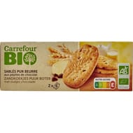 Carrefour bio biscuits sablés pépites chocolat 130g