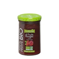 Confiturelle 100% fruit bio sans sucre ajouté 4 fruits rouges 290g
