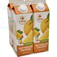 Carrefour extra pur jus orange 100% 4x1l