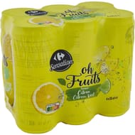 Carrefour sensation eau gazeuse aromatisée citron, citron vert 6x33cl