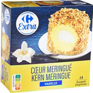 Carrefour extra dessert glacé vanille coeur meringué x4 280g