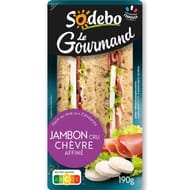 Sodebo club Le Gourmand céréales jambon cru chèvre 190g