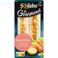 Sodebo sandwich le gourmand club pavot saumon fumé 190g