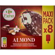 Carrefour extra glaces chocolat au lait amande x8 640g