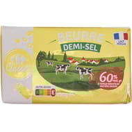 Carrefour classic beurre demi sel 60%mg 250g