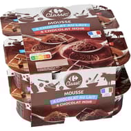 Carrefour classic mousse au chocolat au lait et au chocolat noir 8x60g