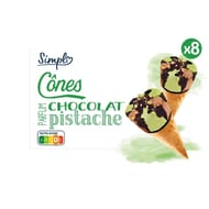 Simpl 8 cônes chocolat pistache 960ml 548g