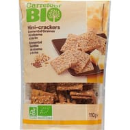 Carrefour bio mini-crackers emmental sésame lin 110g