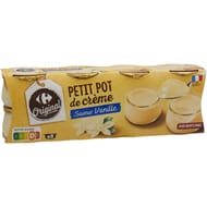 Carrefour original petit pot de crème saveur vanille 8x100g