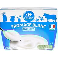 Carrefour classic fromage blanc nature 3% 8x100g