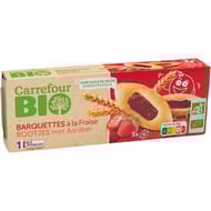 Carrefour bio barquettes à la fraise bio 120g