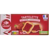 Carrefour classic' biscuit tartelettes pur beurre fraise 127g