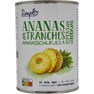 Simpl ananas en tranches au sirop léger - 340g