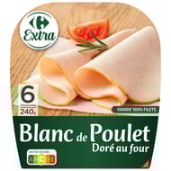 Carrefour extra blanc de poulet doré au four 6 tranches 240g