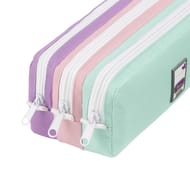 Trousse scolaire 3 compartiments  teknik pastel