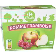 Carrefour classic' compotes pommes framboises x4 - 400g