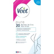 Veet pure bande de cire jambes et corps peaux sensibles x20