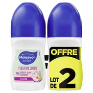 Monsavon déodorant bille fleur de lotus 2x50ml