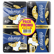 Always serviettes ultimate nuit (taille 6) avec ailettes x28