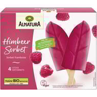 Alnatura bâtonnets sorbet à la framboise x4 bio 196g