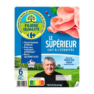 Carrefour Extra jambon cuit superieur a l'etoufféé 6 tranches 240g