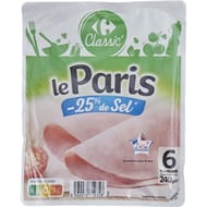 Carrefour classic' jambon le Paris sel réduit 6 tranches 240g