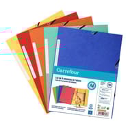 Carrefour lot de 5 chemises élastiques 3 rabats 24x32 cm cartonnées
