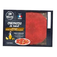 Carpaccio de boeuf huile olive citron 190gCarrefour le marché