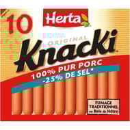 Herta knacki original -25% de sel x10 350g