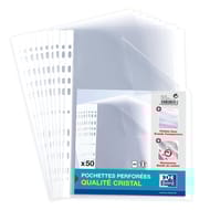Oxford 50 pochettes perforées sachet A4 PP50 lisse incolore spé