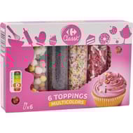 Carrefour classic' décorations pour pâtisserie assortiment x6 - 150g