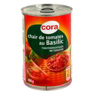 Cora chair de tomates au basilic en boîte 1/2 400g
